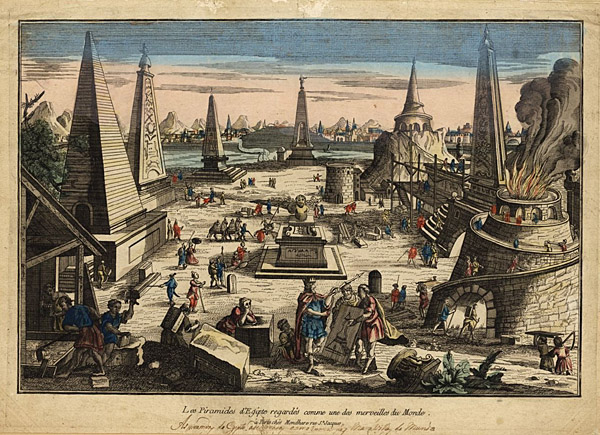 Veduta ottica delle piramidi d'Egitto